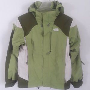 Women The North Face HyVent  Hood Green Jacket Size S/P